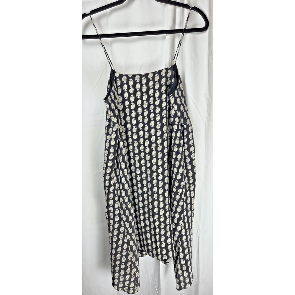 Madewell 100% Silk Black Floral Print Slip Dress Size M Pockets Midi - Picture 9 of 9